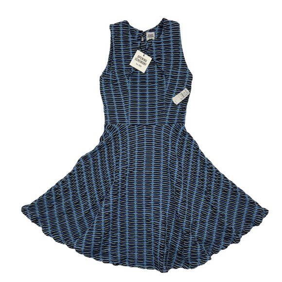 Opening Ceremony Jacquard Skater Dress XS Peony Blue Sleeveless Mini Party NEW - Picture 12 of 12